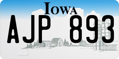 IA license plate AJP893