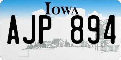 IA license plate AJP894