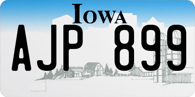 IA license plate AJP899