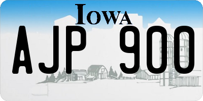 IA license plate AJP900