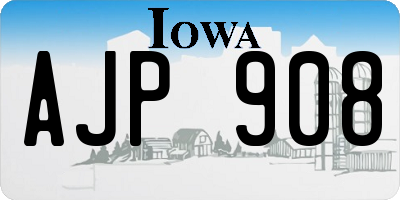IA license plate AJP908