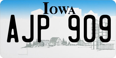 IA license plate AJP909