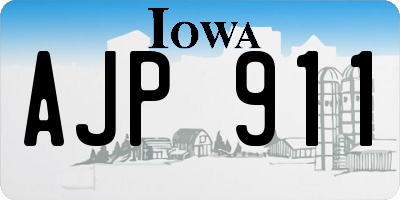 IA license plate AJP911