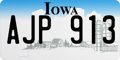 IA license plate AJP913