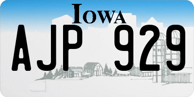 IA license plate AJP929