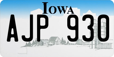 IA license plate AJP930