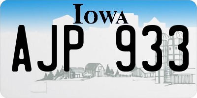 IA license plate AJP933