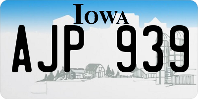 IA license plate AJP939