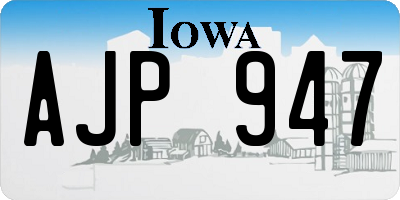 IA license plate AJP947