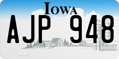 IA license plate AJP948