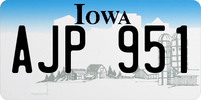 IA license plate AJP951