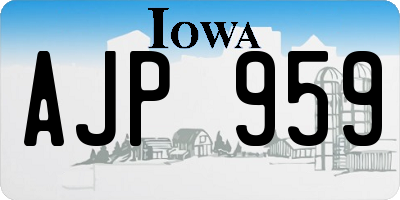 IA license plate AJP959