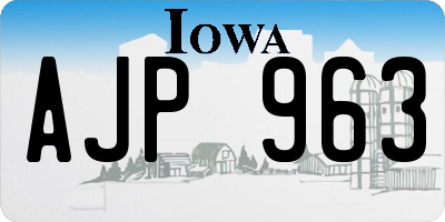 IA license plate AJP963