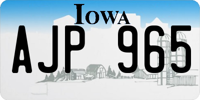 IA license plate AJP965