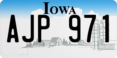 IA license plate AJP971