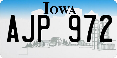 IA license plate AJP972