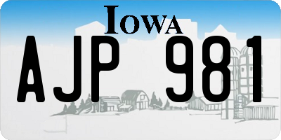 IA license plate AJP981