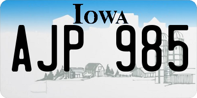 IA license plate AJP985