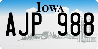 IA license plate AJP988