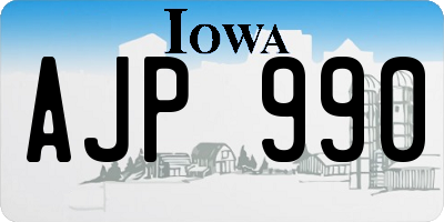 IA license plate AJP990
