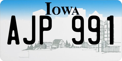 IA license plate AJP991