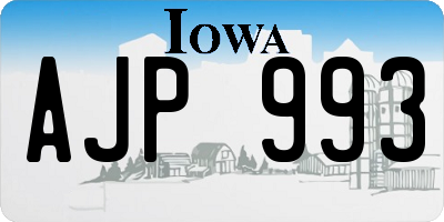 IA license plate AJP993
