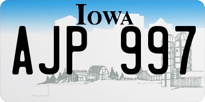 IA license plate AJP997