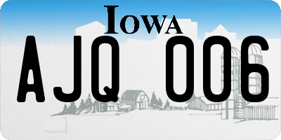 IA license plate AJQ006