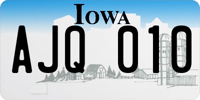 IA license plate AJQ010