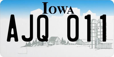 IA license plate AJQ011