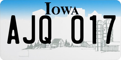 IA license plate AJQ017