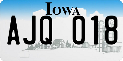 IA license plate AJQ018