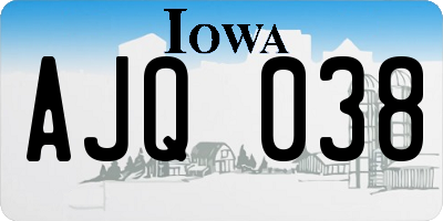 IA license plate AJQ038