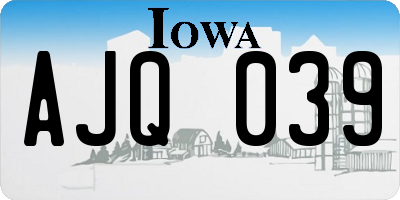 IA license plate AJQ039