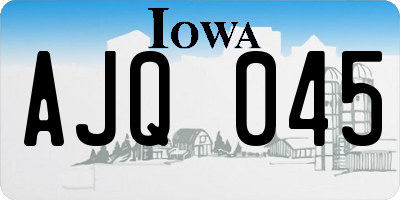 IA license plate AJQ045