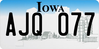 IA license plate AJQ077