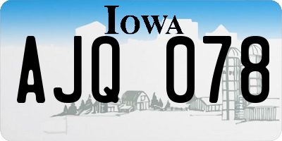 IA license plate AJQ078