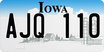 IA license plate AJQ110