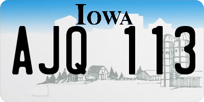 IA license plate AJQ113
