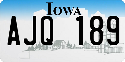 IA license plate AJQ189