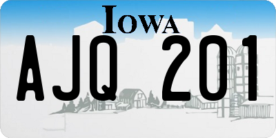 IA license plate AJQ201