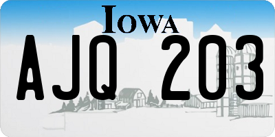 IA license plate AJQ203