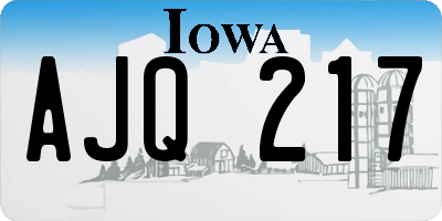 IA license plate AJQ217