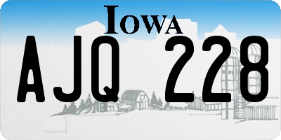 IA license plate AJQ228