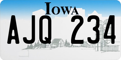IA license plate AJQ234
