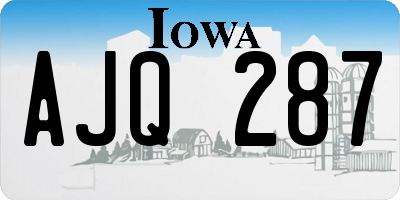 IA license plate AJQ287