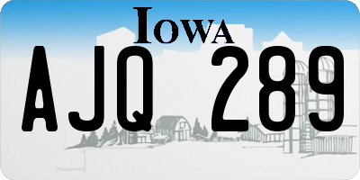 IA license plate AJQ289
