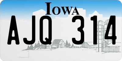 IA license plate AJQ314