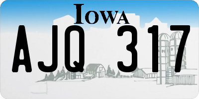 IA license plate AJQ317