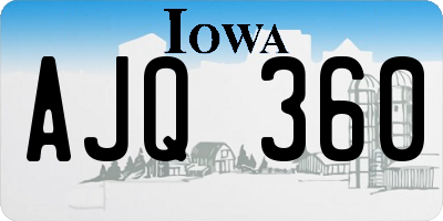 IA license plate AJQ360